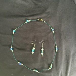 Swarovsky Crystal and Pearl Necklace and earrings